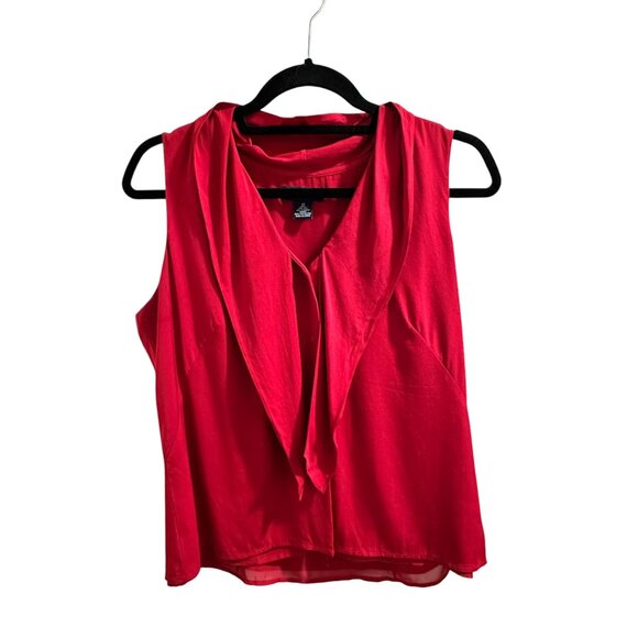 ๐ 2/$20 ๐ Ann Taylor Sleeveless Draped Neck Top Size 12 Red - Picture 2 of 6